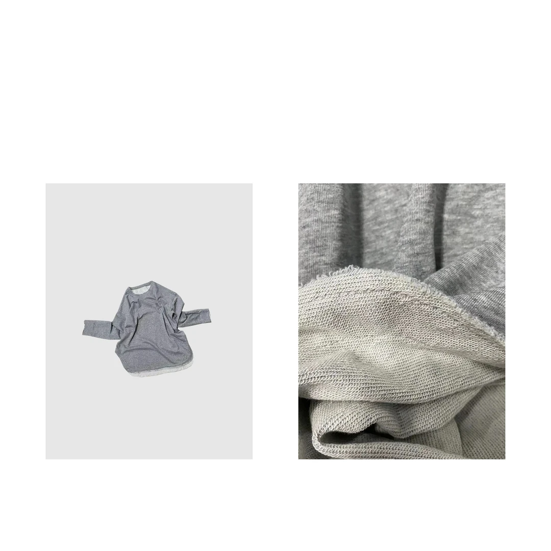 MAINRAY-「晚时光」星球刺绣领口毛边时髦长袖T恤