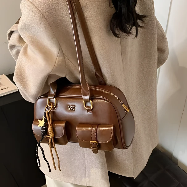 【带挂件】8508时尚休闲公文包网红手提单肩斜挎斜挎包女包包上学