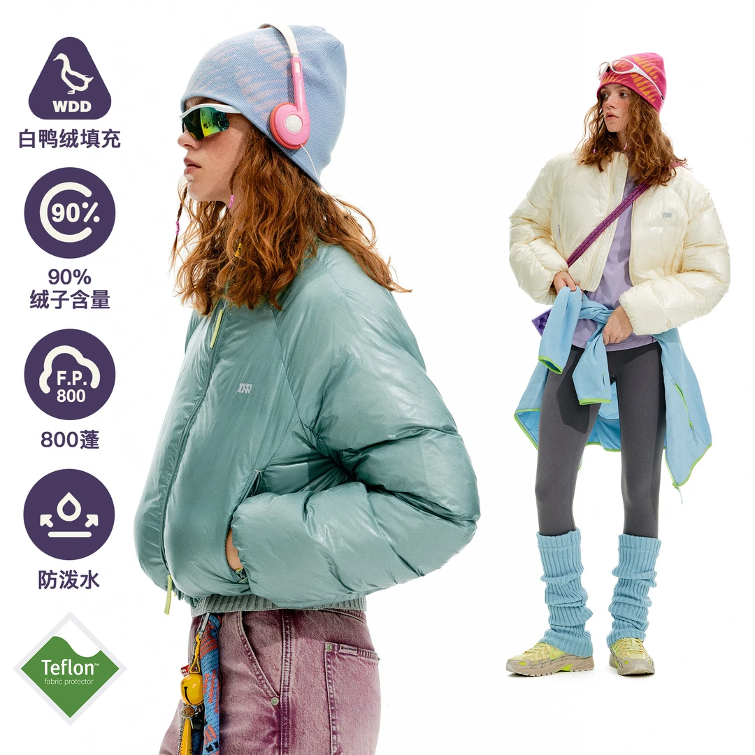 NOTHOMME 户外800蓬90白鸭绒ma-1截短防泼水保暖羽绒服女