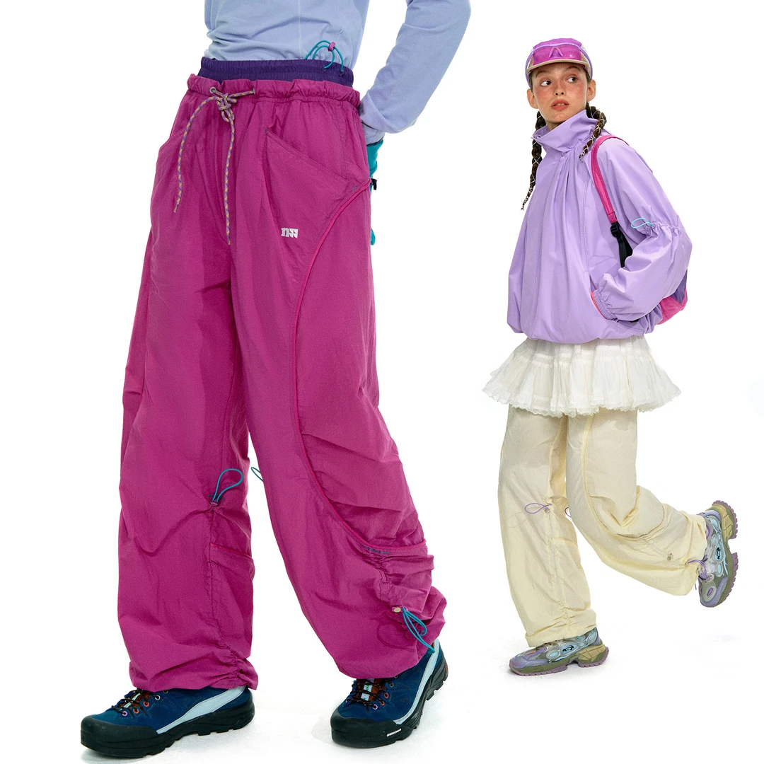 NOTHOMME 山系户外C6防泼水轻量双腰头弧线分割抽褶运动裤女士