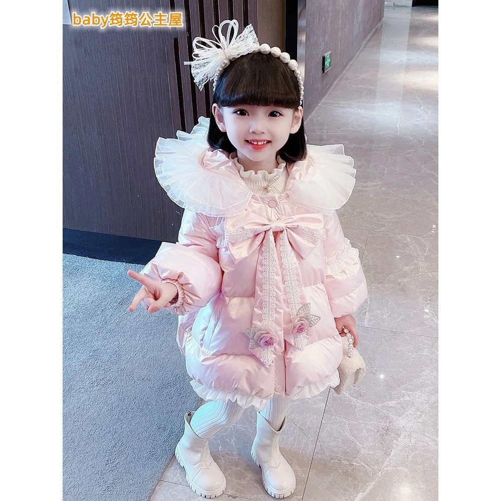 加厚冬季女童秋冬2024新款洋气面包服儿童拜年服冬装宝宝棉衣