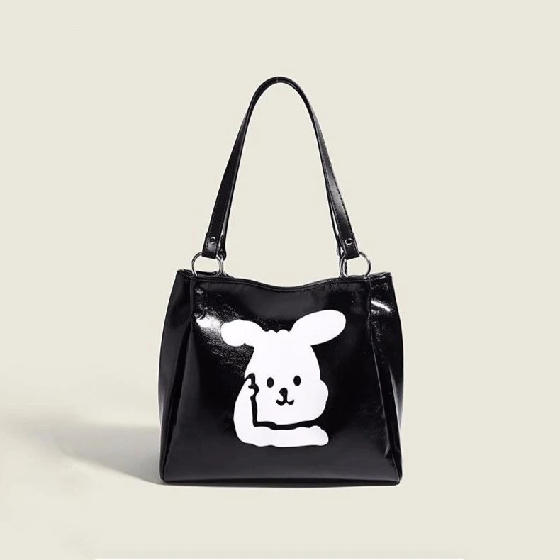 2025新款大容量兔子通勤托特包女大学生上课包时尚百搭手提单肩包