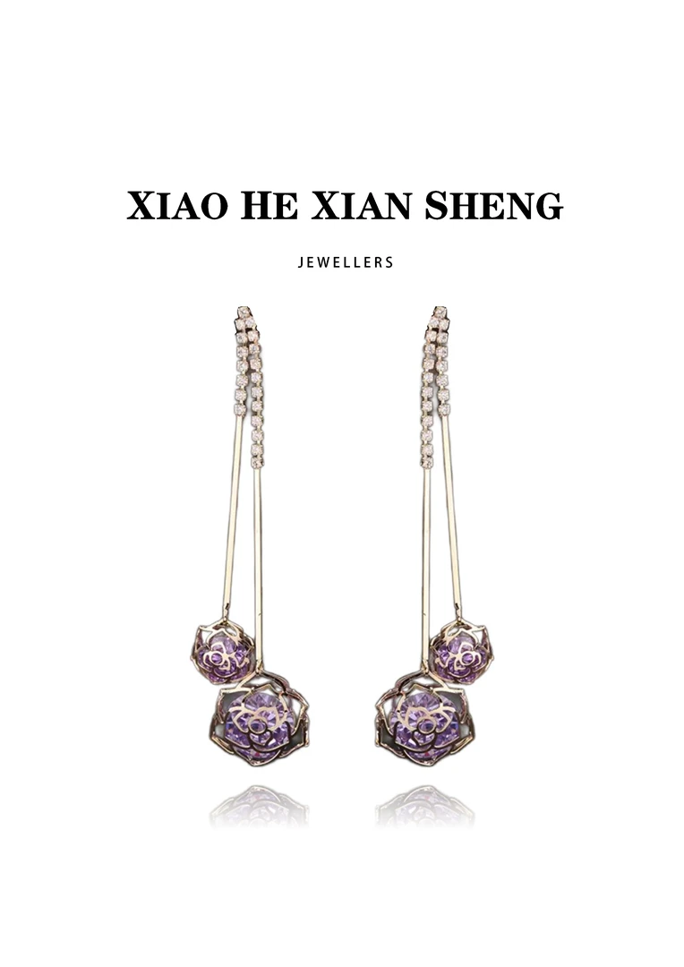 铜合金合成锆石耳饰 N1236-外货微镶高级耳环