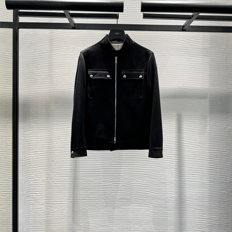 高级男装 秋冬新品24s休闲男外套上衣男士夹克秋冬立领保暖 6253
