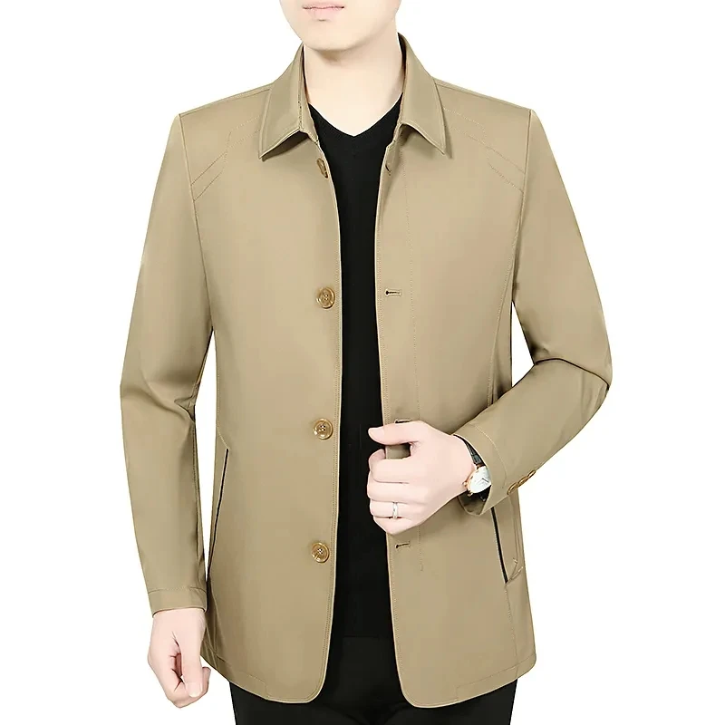 【春秋款翻领夹克】翻领上衣中年商务休闲爸爸装外套男中老年人