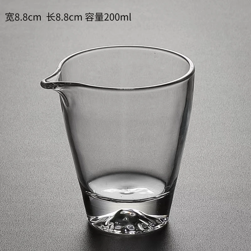 名乾透明花瓣玻璃公道杯加厚耐热玻璃茶海功夫茶具家用透明 G11