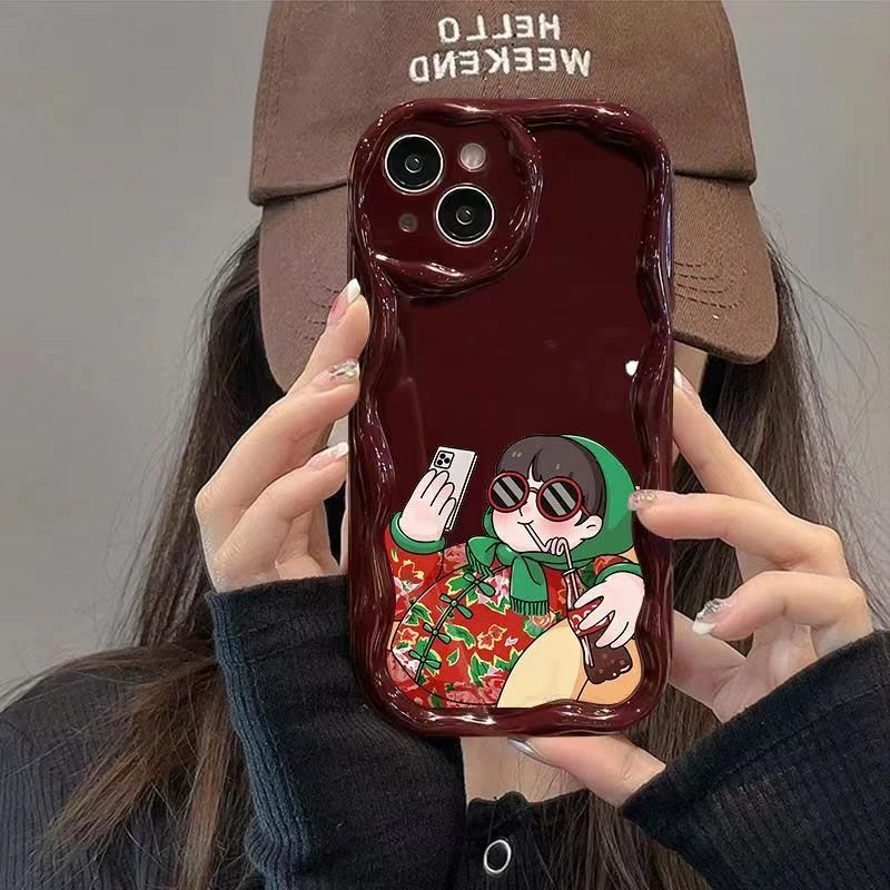 情侣潮款创意苹果手机壳网红iPhone14ProMax/13卡通12pro全包新款