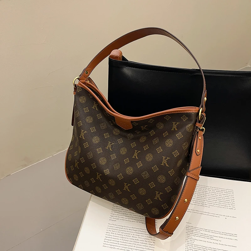 复古经典时尚印花托特包高品质腋下包购物袋斜跨时尚单肩斜挎包