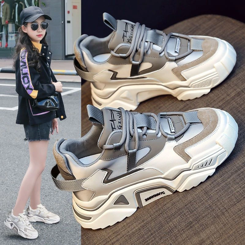女童运动鞋2023年春秋新款儿童老爹鞋女孩休闲小众中大童软底百搭