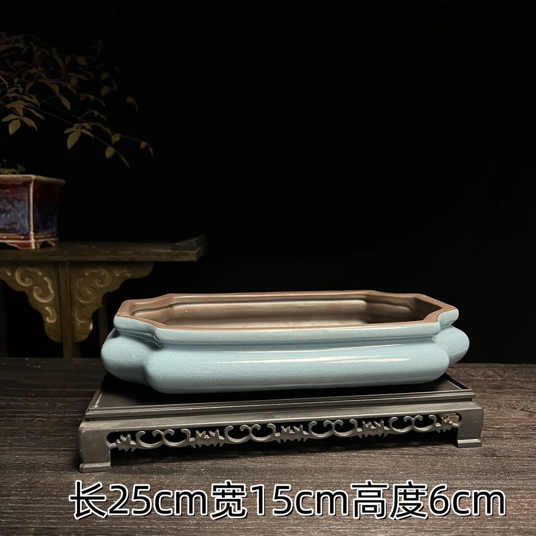 长方形马槽造景花盆陶瓷中式绿植黄杨竹子金弹子三角梅专用盆景盆