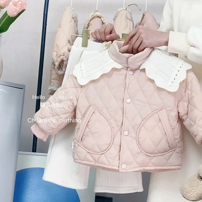 儿童外套轻薄女童保暖洋气韩版秋冬宝宝时尚冬季女童秋外套加厚