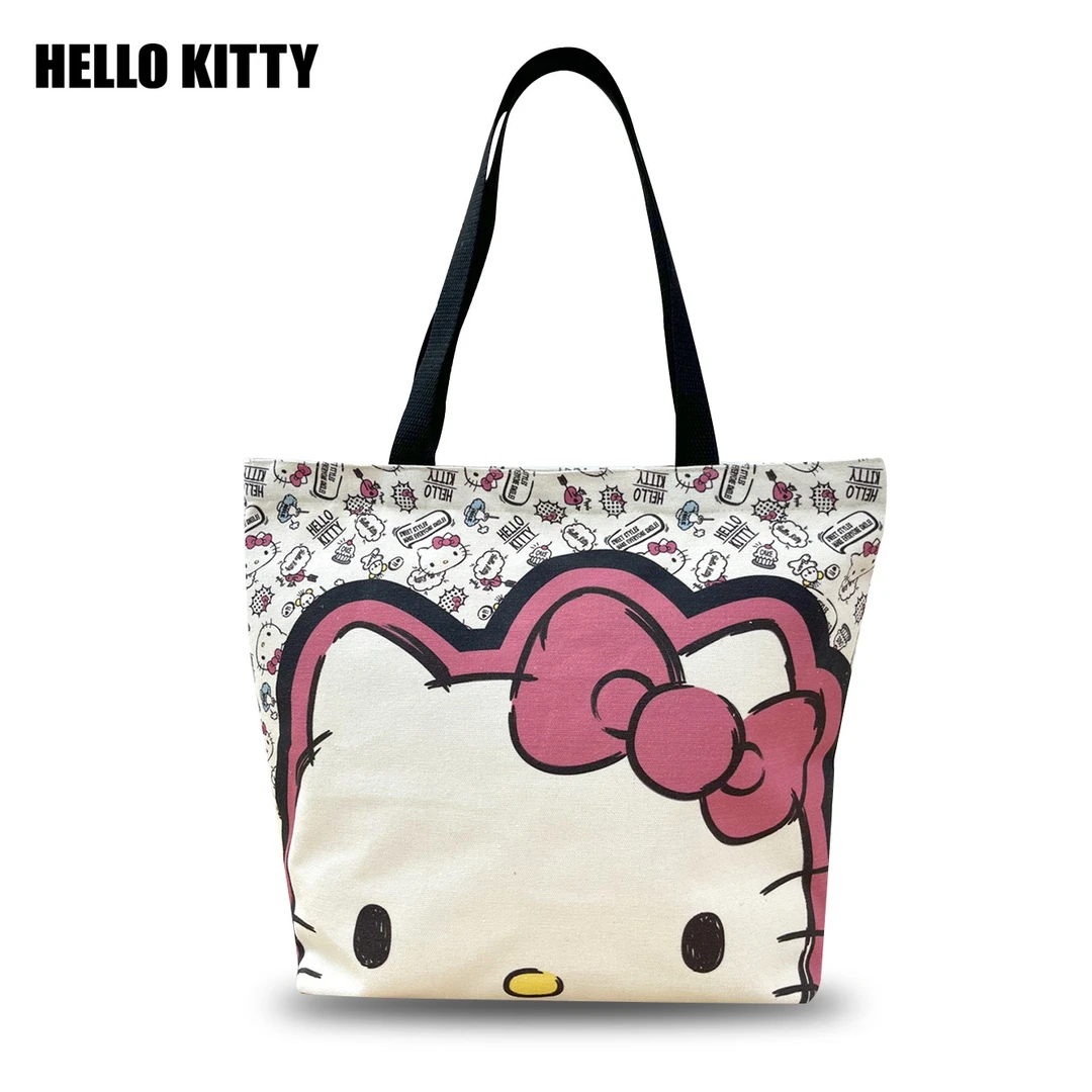 hellokitty单肩包女手提袋购物袋环保袋ins韩版时尚包包带拉链