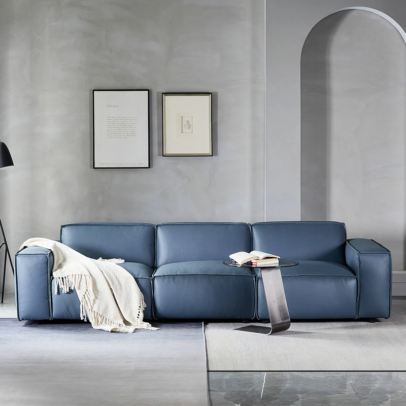 QK5035 豆腐块沙发 松弛感意式极简全真皮沙发