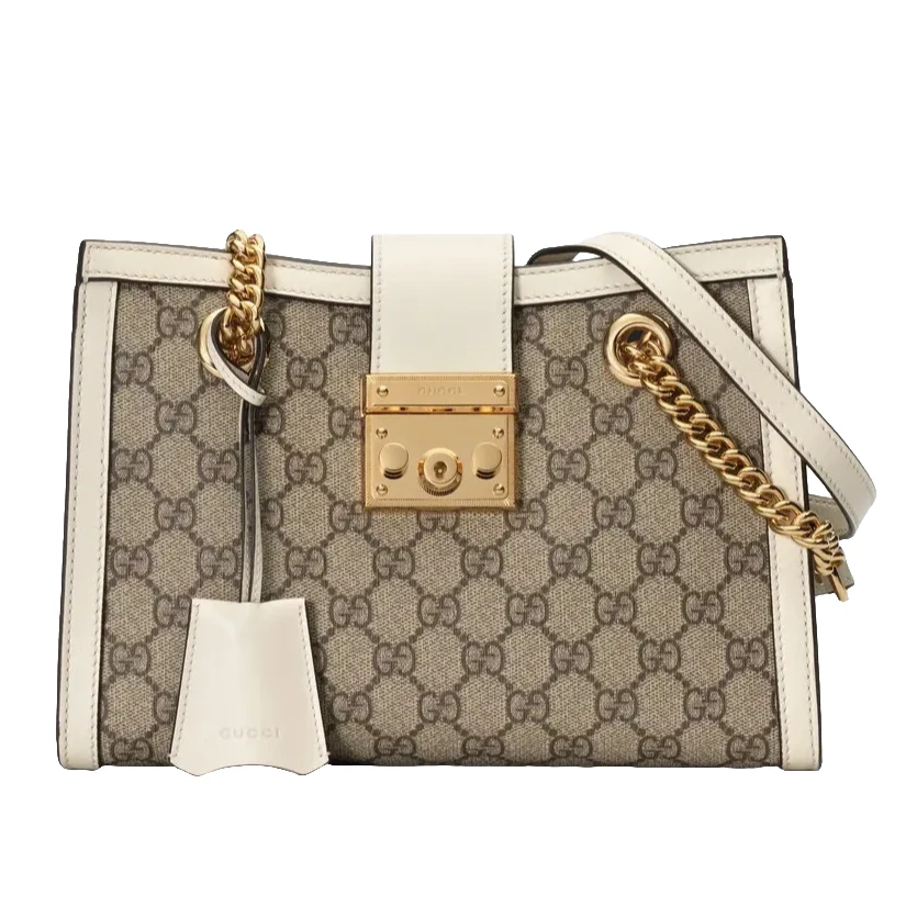 全新未使用 GUCCI/古驰 padlock 金属锁头托特包购物袋链条锁扣包