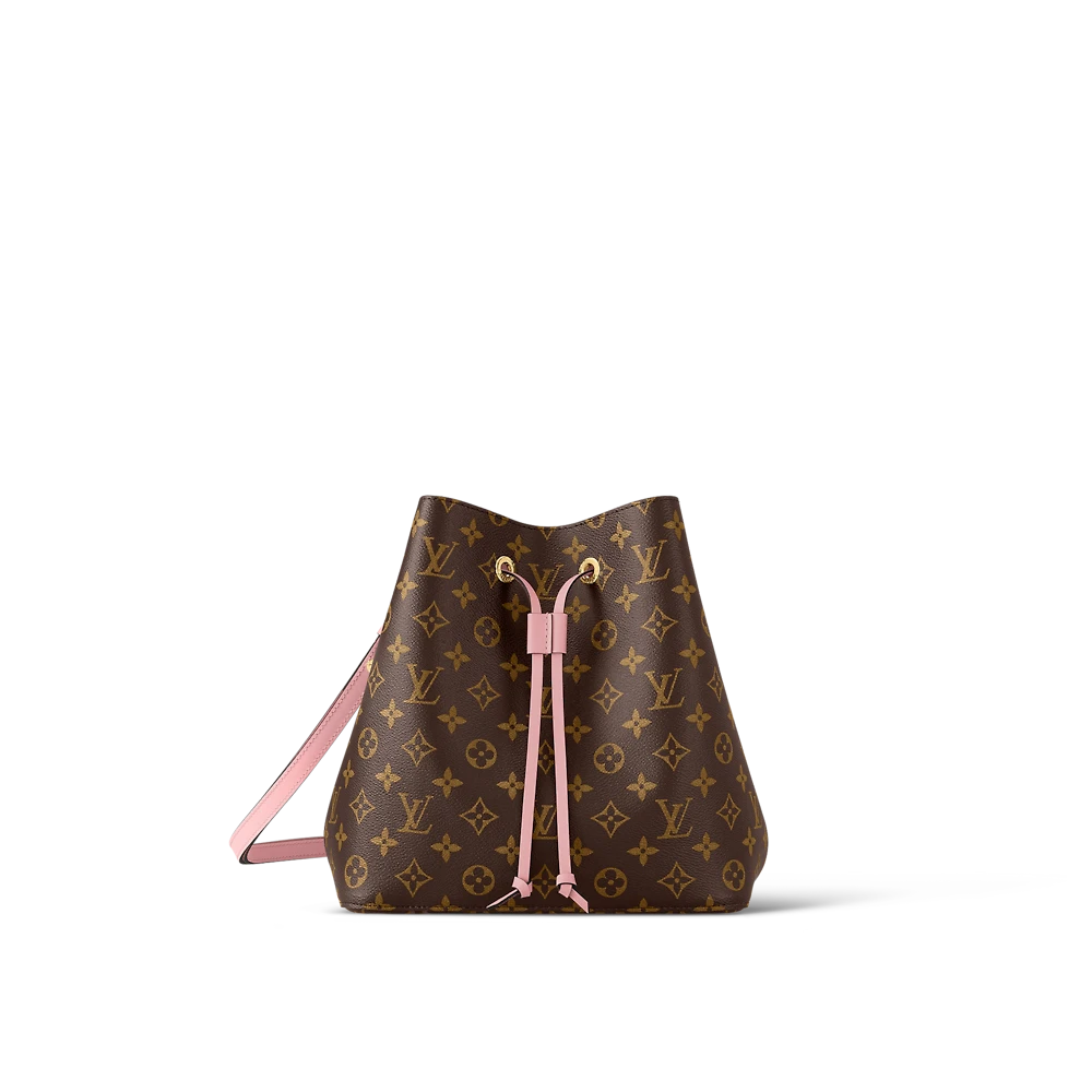全新未使用 LouisVuitton/路易威登 NEONOE MM经典老花粉色水桶包
