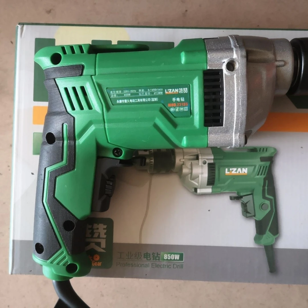 领赞13毫米手电钻850瓦返正钻可调工业级电钻