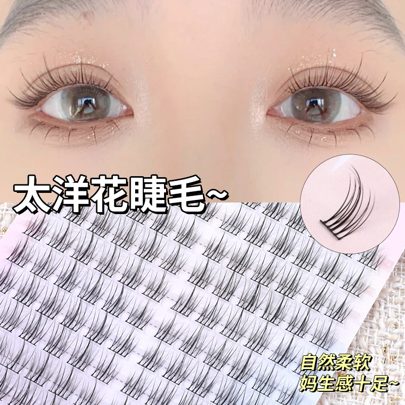 十排装太阳花假睫毛女卷翘仿真新手漫画嫁接三部曲分段式神器柔软