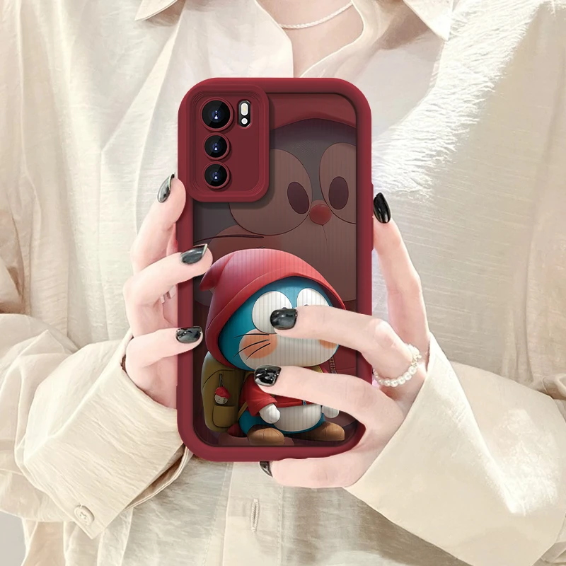 适用于OPPO Reno6叮当猫卡通手机壳创意全包硅胶简约软壳女款防摔