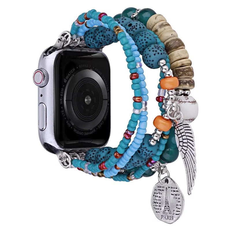 适用苹果手表s8se创意表带iWatch9波西米亚民族风手链765男女高级