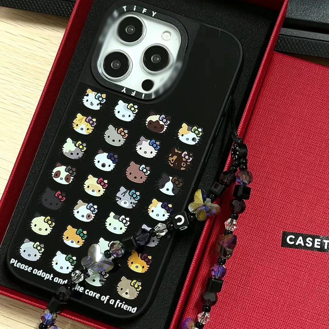 case满屏Kitty14Pro手机壳镜面iPhone13黑边框苹果12Promax