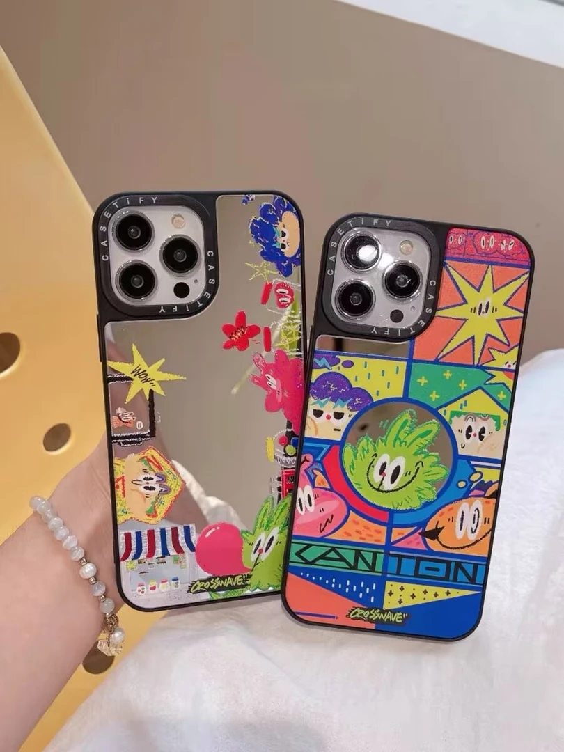 case镜面15ProMax手机壳iPhone14高级感13卡通12pro高颜值