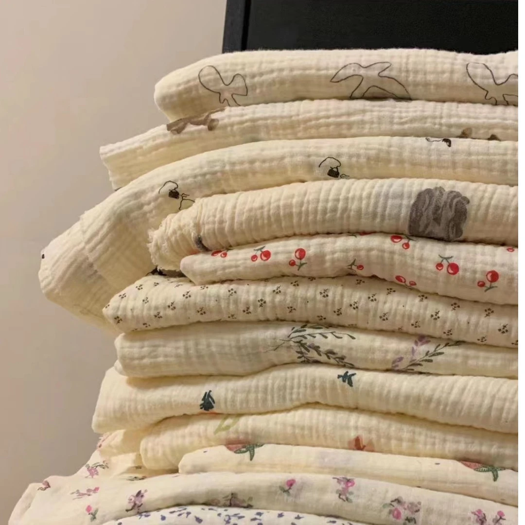 纯棉双层棉纱长袖睡衣女款春秋爆款2023新款开衫薄款家居服套装棉