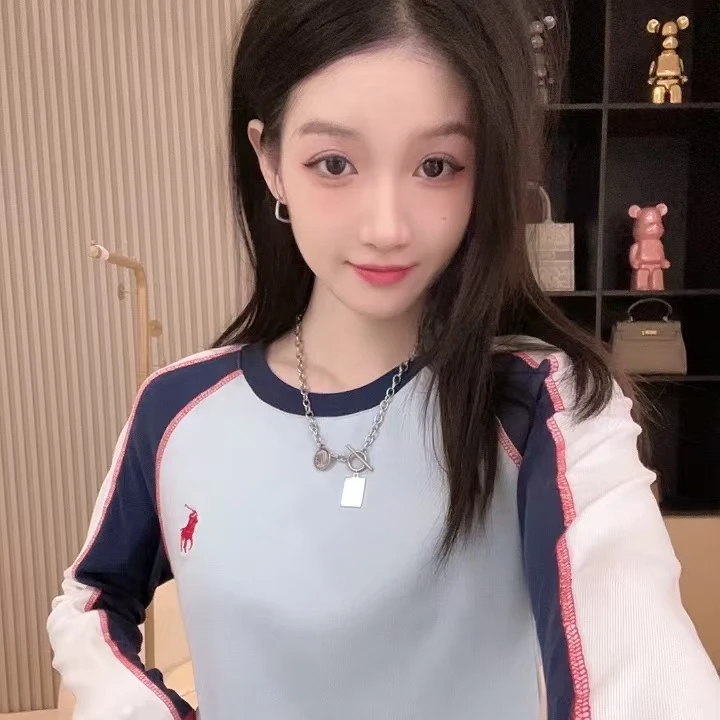 晗晗SOYFSD-2024年新款上衣长袖时尚圆领百搭套头显瘦修身F945