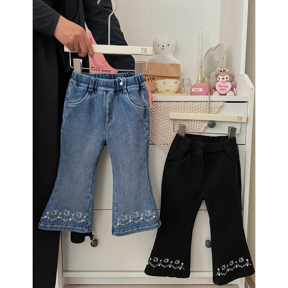 釉兮~刺绣花边牛仔裤882850