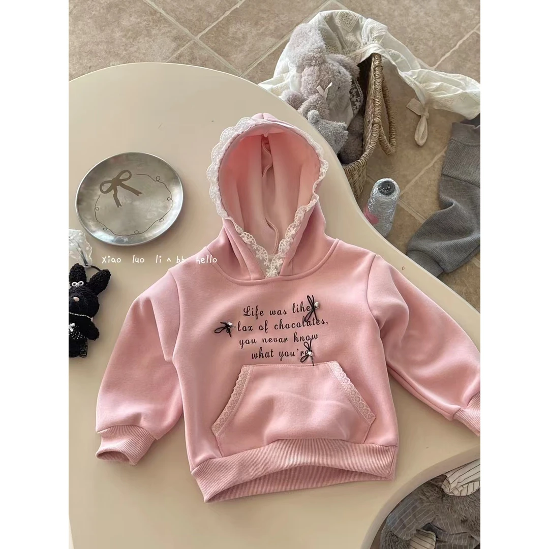 XL莉·冬~蝴蝶结字母连帽卫衣89560  (汉服卫衣)