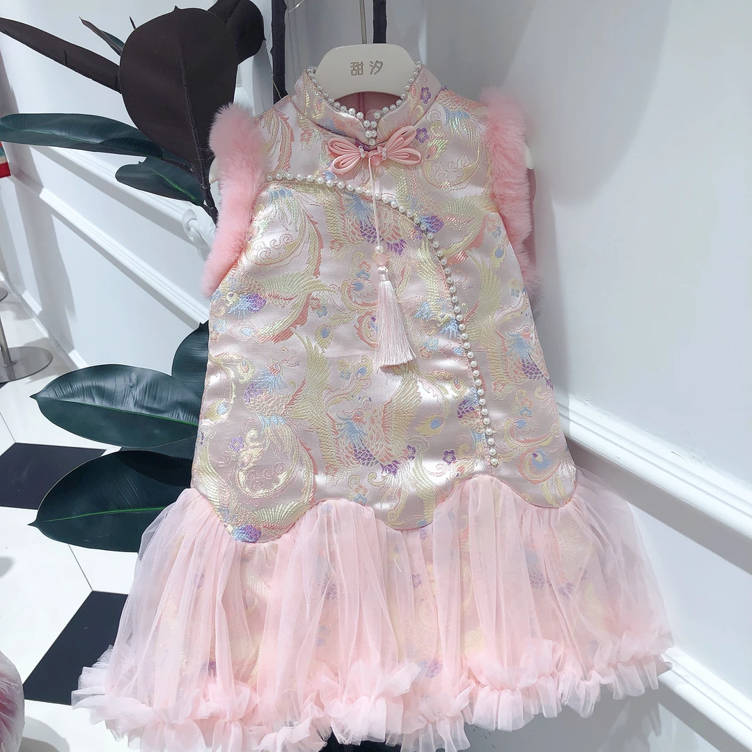 【祥瑞凤凰】甜汐·冬~珍珠国风旗袍裙250259（汉服裙）