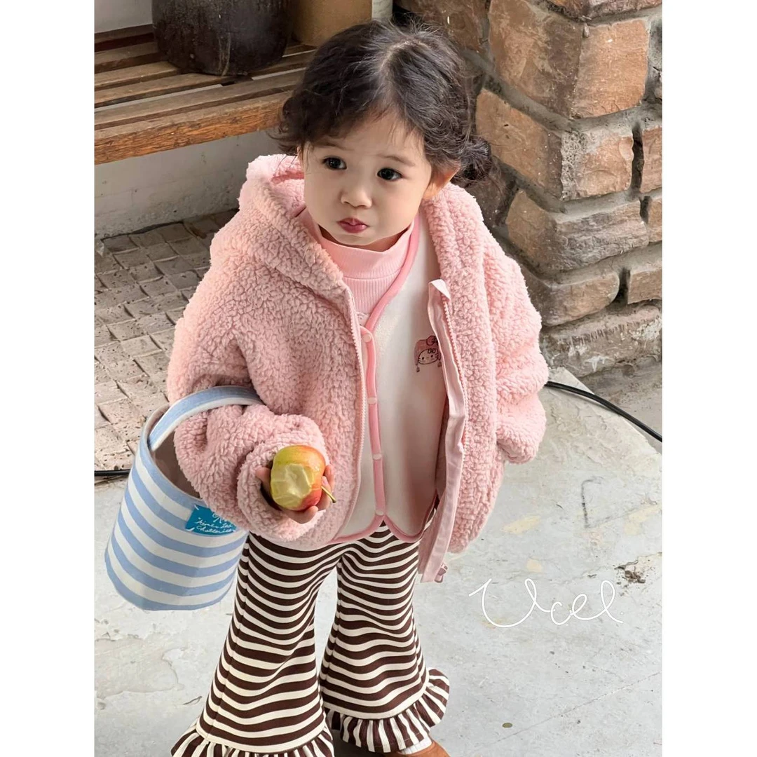 釉兮~条纹微喇裤256167