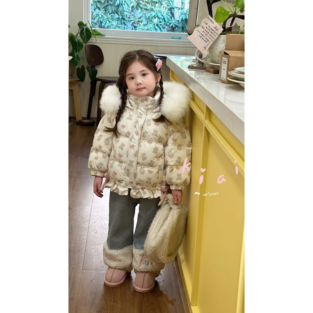 羽5~KiAi·冬~毛条印花羽绒服653075