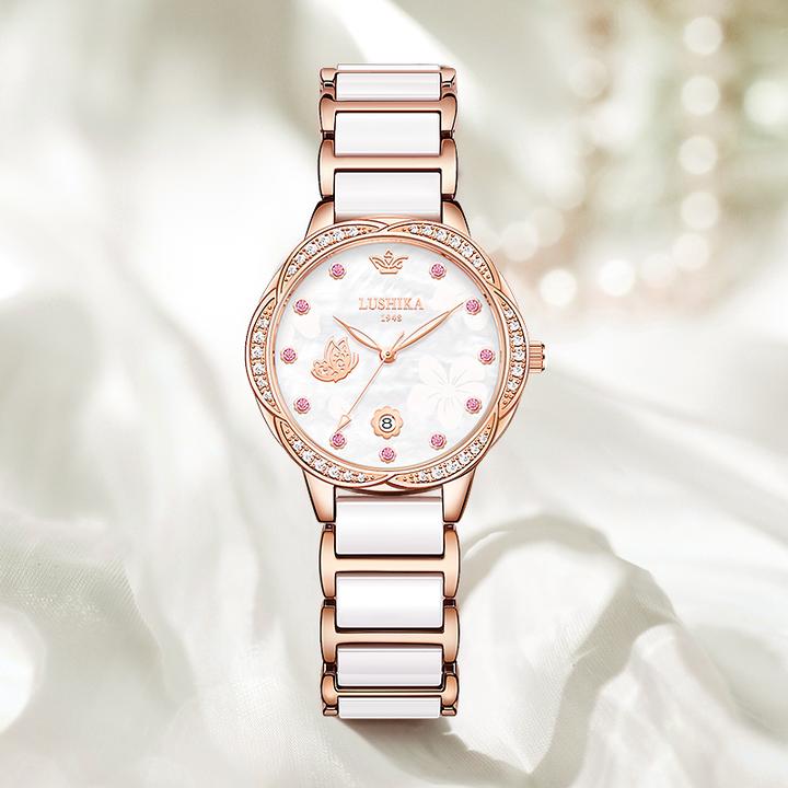 秘密花园系列红宝石夜光防水全自动女士手表LSK699