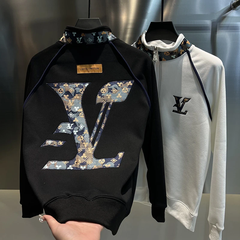 2024秋冬新款加绒加厚男士时尚潮牌卫衣套头圆领上衣长袖百搭