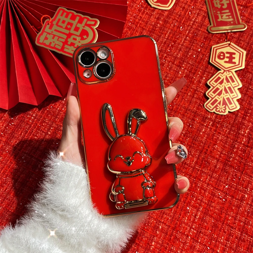 2023新年款苹果14手机壳华为mate50兔年iphone13promax红壳oppore