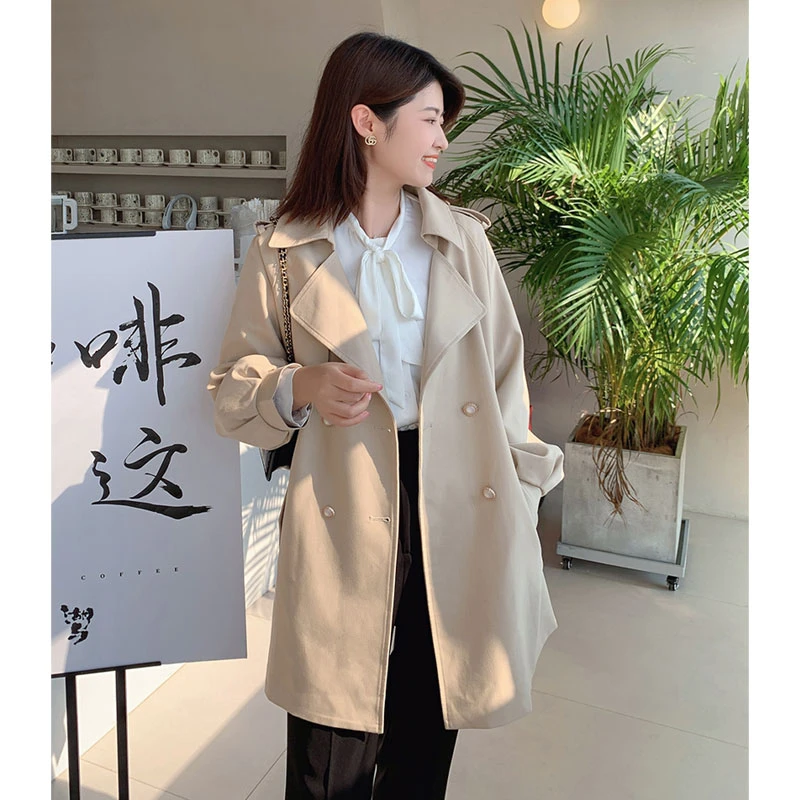 紫璐莱浓浓奶咖~卡其色风衣外套女早秋小个子高级感短款上衣Y816