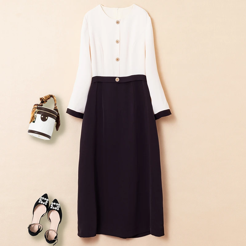 （路路专属）大码女装连衣裙新款高端气质职业装正式场合春秋季裙子