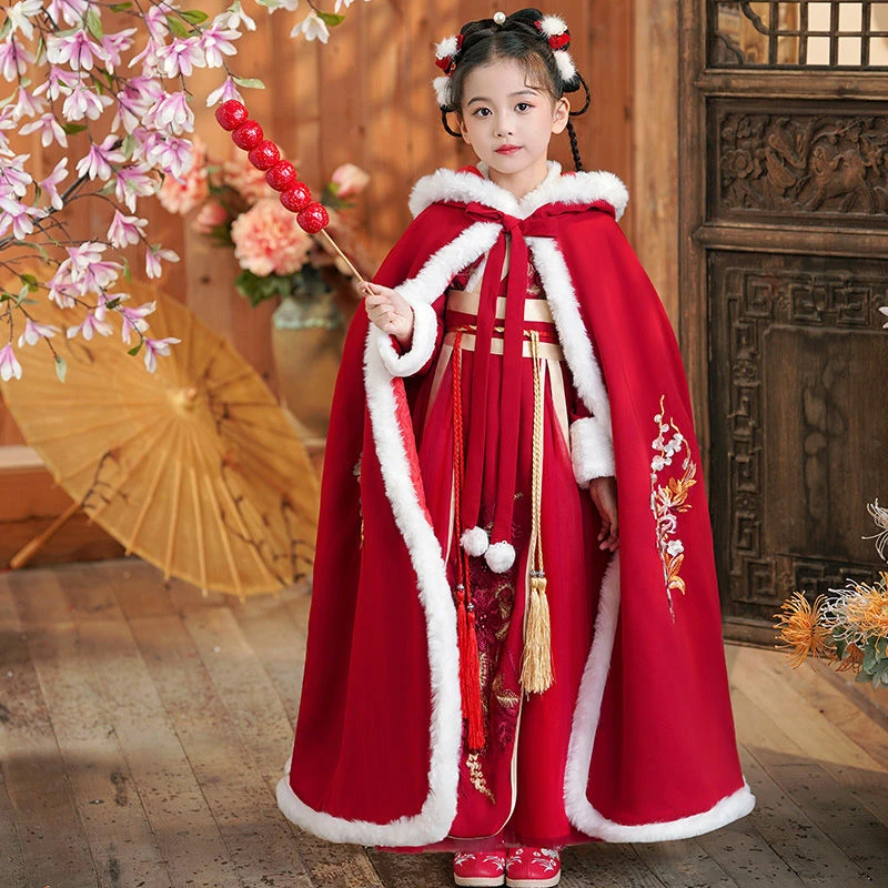 【节后发货】女童汉服冬款拜年服女宝中国风2024新款古装过年冬季