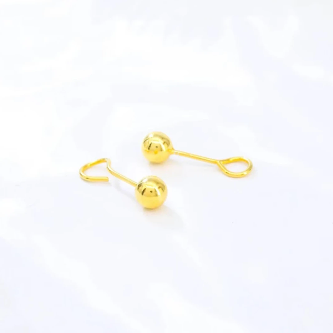 925银耳饰 【小兰专享】925银光珠豆豆耳钉YE989