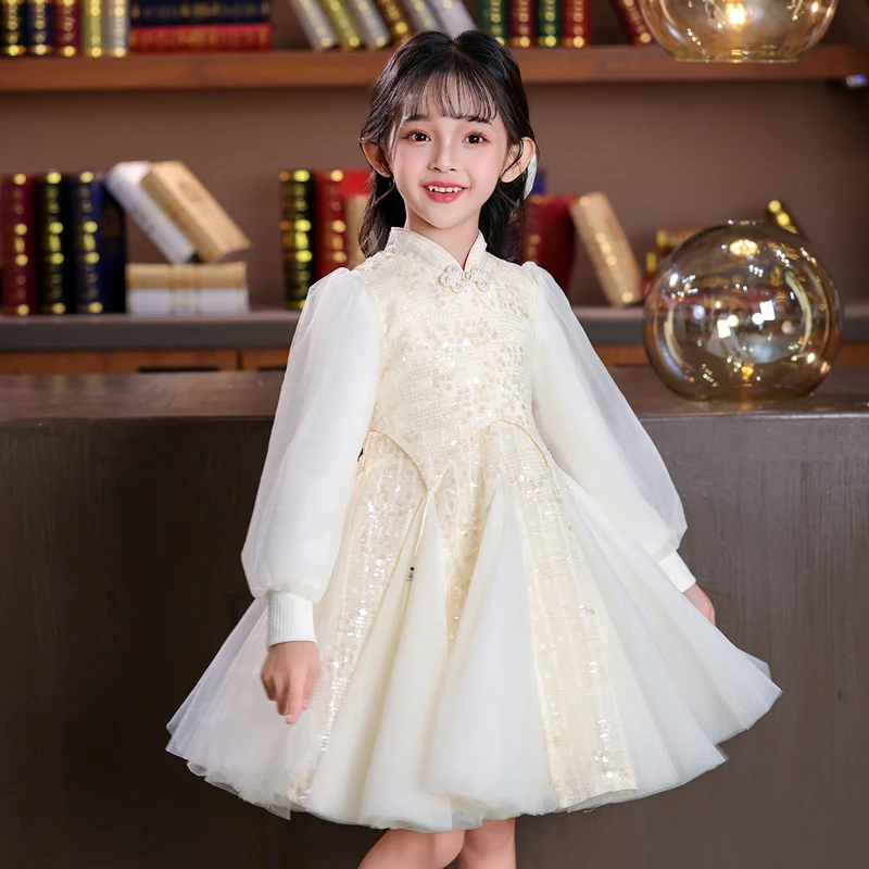 Y2024连衣裙女童长袖冬季新款儿童裙子高级感儿童秋装女孩公主裙