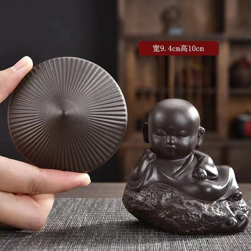 紫砂创意小和尚茶宠摆件过滤网茶漏漏斗功夫茶具茶道配件茶隔茶滤