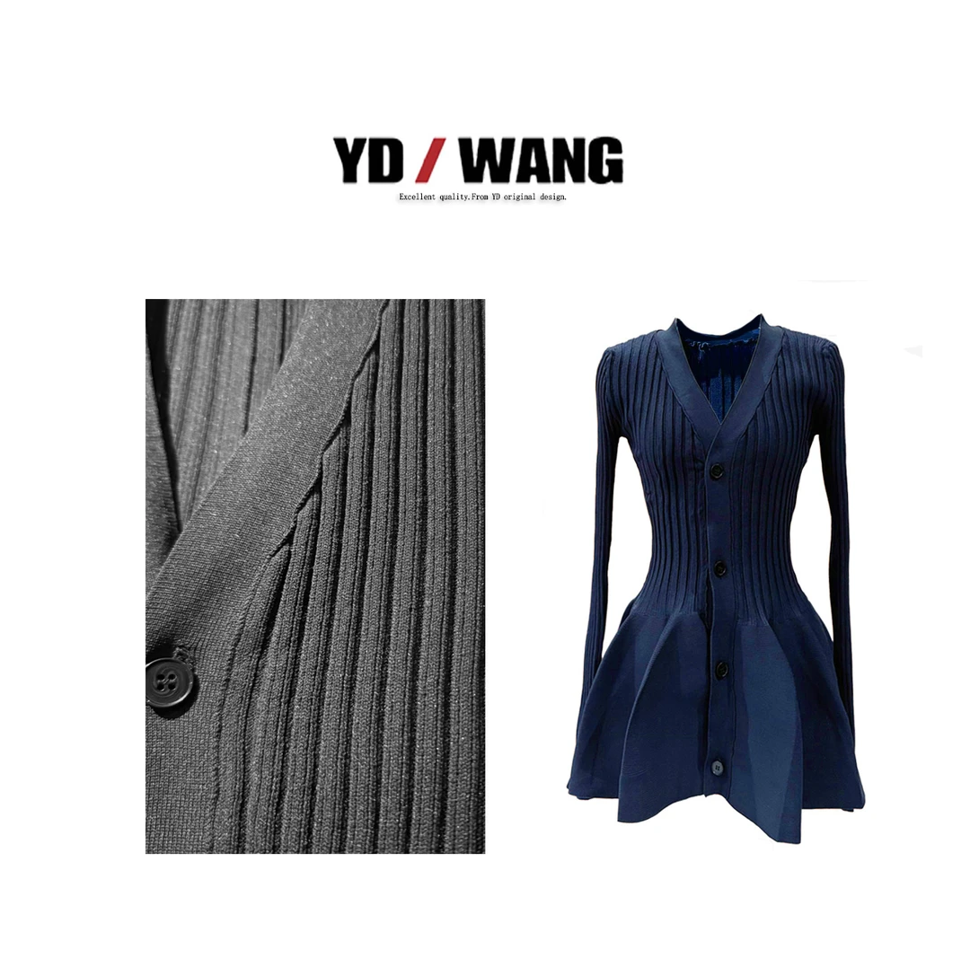 【YD精选】法式V领坑条毛衫  衬衫上衣女士打底纯色长袖气质