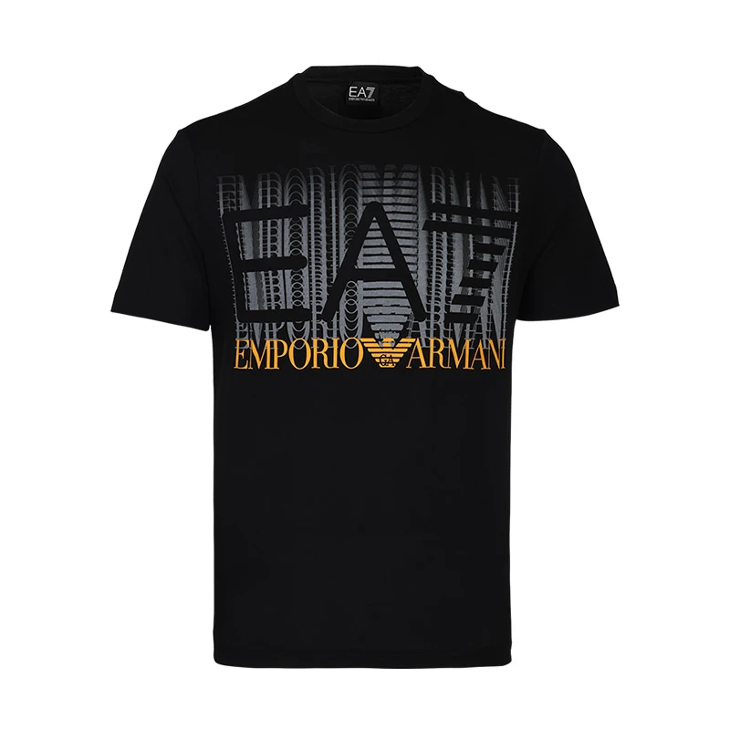 Emporio Armani/安普里奥·阿玛尼男士纯棉休闲黑色圆领T恤11899
