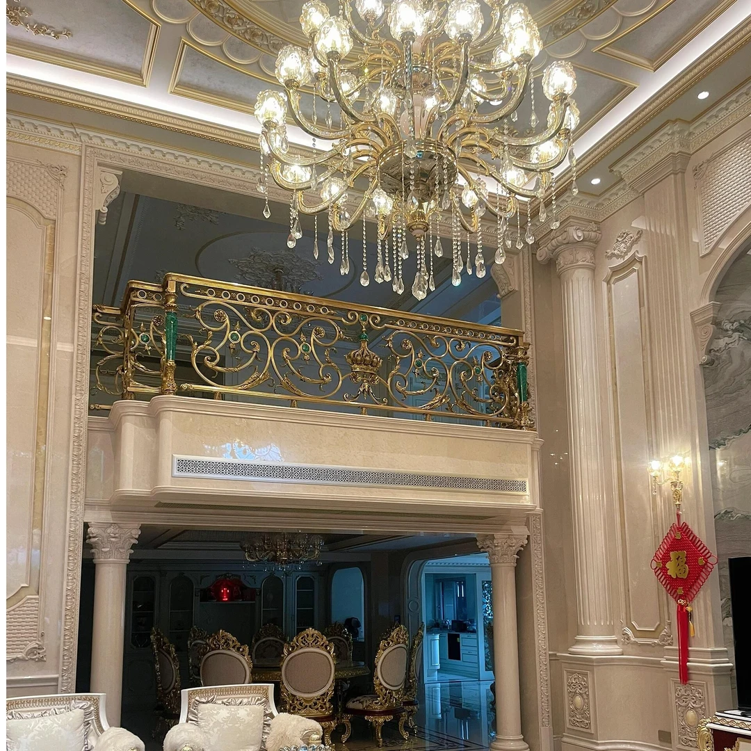 别墅奢华铜楼梯扶手佛山源头工专业做楼梯扶手铝楼梯扶手