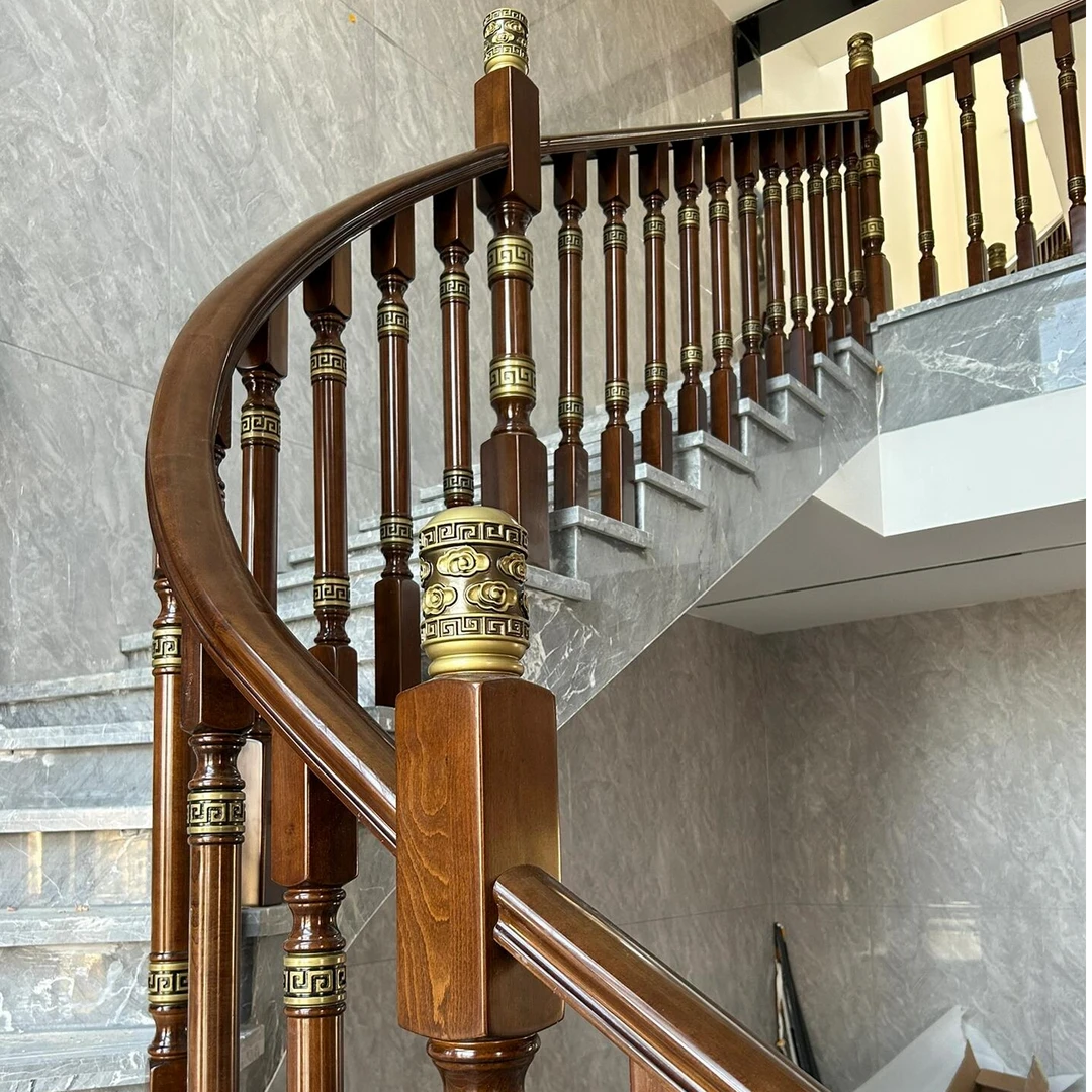 铝木结合楼梯扶手实木楼梯扶手中式楼梯扶手佛山源头工厂