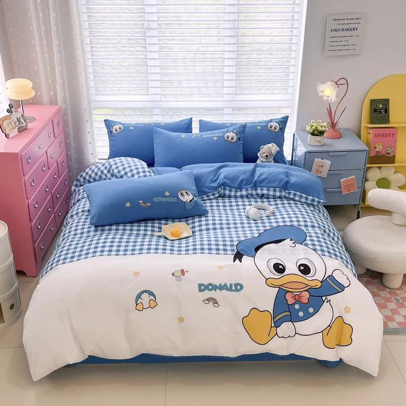 梦幻 水手鸭A类大板刺绣+印花三件套四件套宿舍学生可爱磨毛亲肤