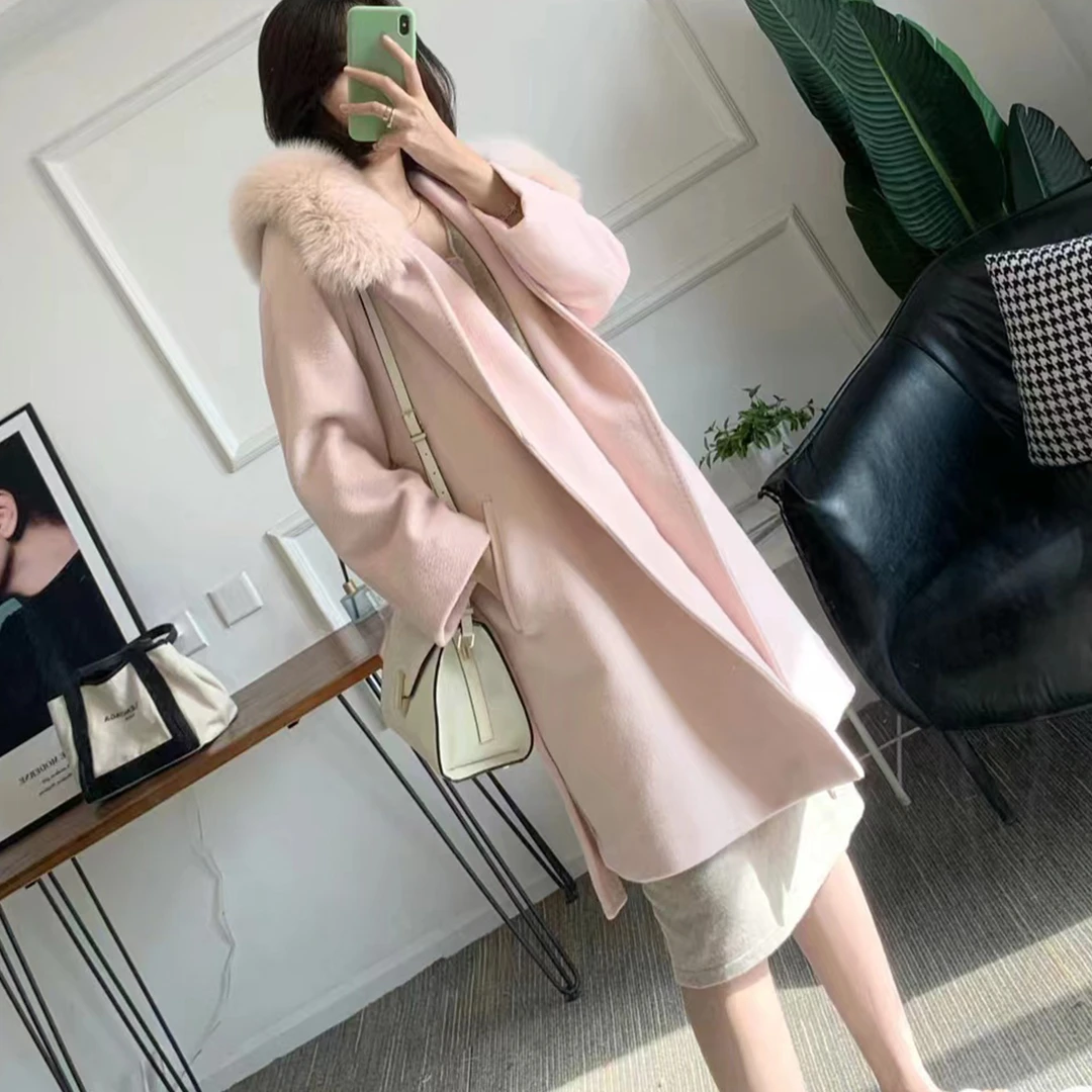 全新未使用 MaxMara MANGO系列毛领系带连帽大衣/公价16000/40码
