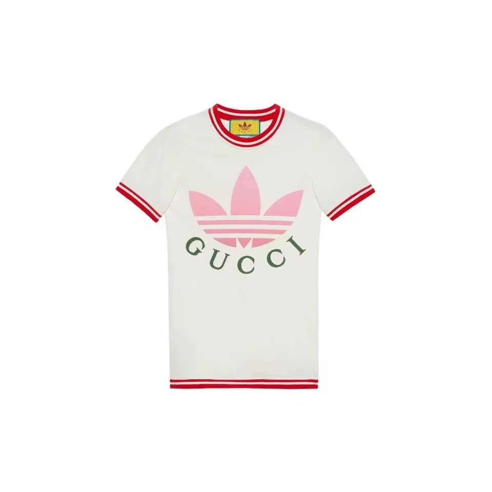 未使用 GUCCI/古驰 x Adidas联名徽标短袖T恤/多码