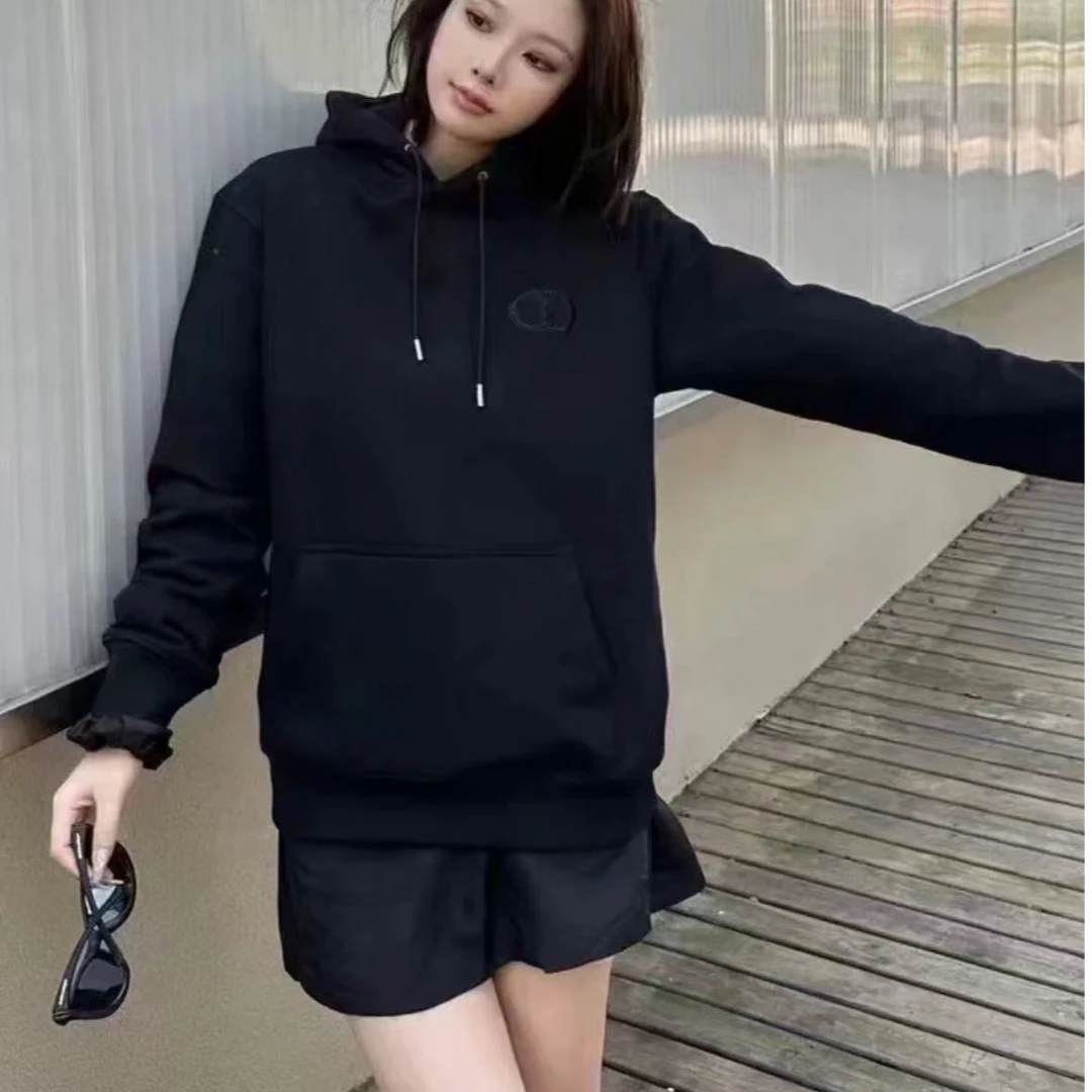 全新未使用 DIOR/迪奥 平纹针织连帽长袖卫衣/XS/S/M码