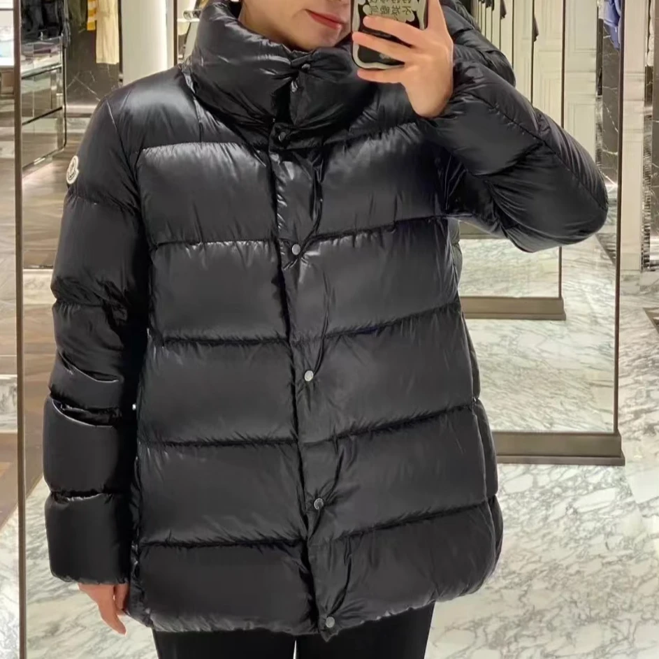 全新未使用 MONCLER /黑色纽扣立领长袖羽绒服/2码